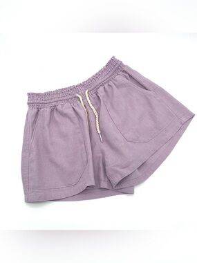 Love Tree Shorts Light Purple Size L Pockets Elastic Waist Drawstring